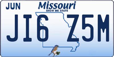 MO license plate JI6Z5M