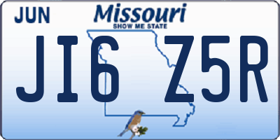 MO license plate JI6Z5R