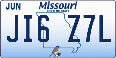 MO license plate JI6Z7L