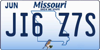 MO license plate JI6Z7S