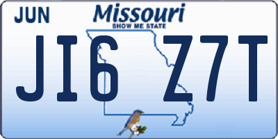 MO license plate JI6Z7T