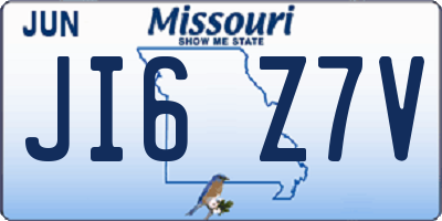 MO license plate JI6Z7V