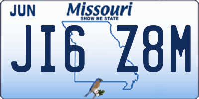 MO license plate JI6Z8M