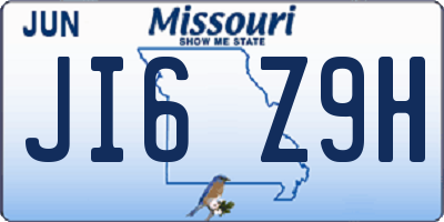 MO license plate JI6Z9H