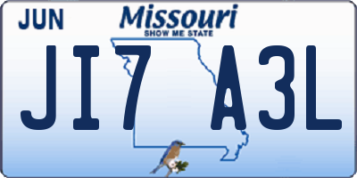 MO license plate JI7A3L
