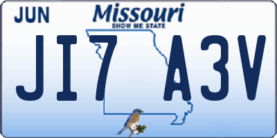 MO license plate JI7A3V
