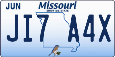MO license plate JI7A4X