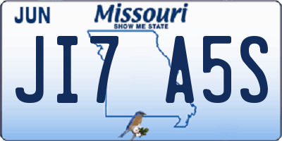MO license plate JI7A5S