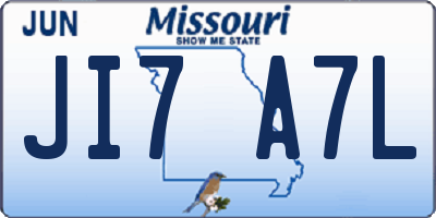 MO license plate JI7A7L