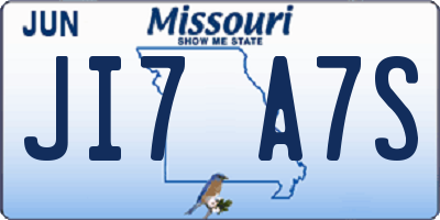 MO license plate JI7A7S