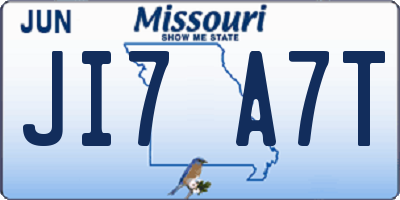 MO license plate JI7A7T