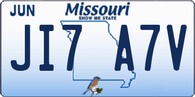 MO license plate JI7A7V