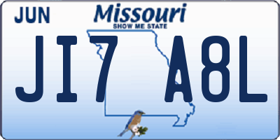MO license plate JI7A8L