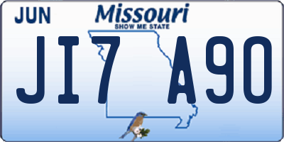 MO license plate JI7A9O