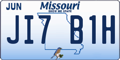 MO license plate JI7B1H