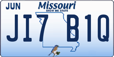 MO license plate JI7B1Q