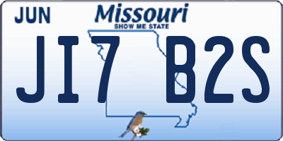 MO license plate JI7B2S
