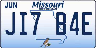 MO license plate JI7B4E