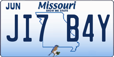 MO license plate JI7B4Y