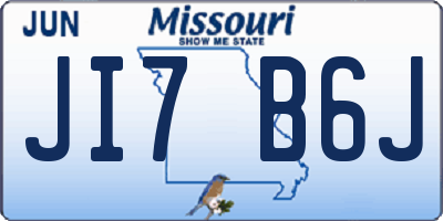 MO license plate JI7B6J