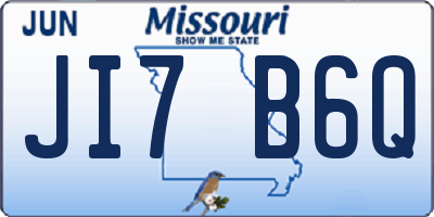 MO license plate JI7B6Q