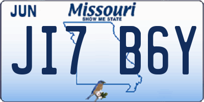 MO license plate JI7B6Y