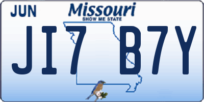 MO license plate JI7B7Y