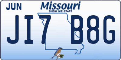 MO license plate JI7B8G