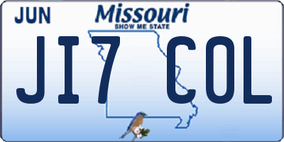 MO license plate JI7C0L