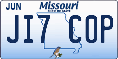 MO license plate JI7C0P