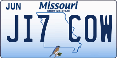 MO license plate JI7C0W