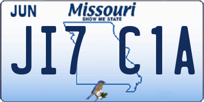 MO license plate JI7C1A