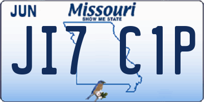 MO license plate JI7C1P