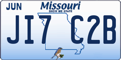 MO license plate JI7C2B