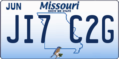 MO license plate JI7C2G