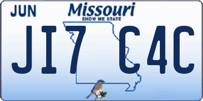 MO license plate JI7C4C