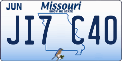 MO license plate JI7C4O