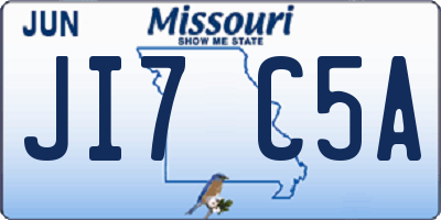 MO license plate JI7C5A