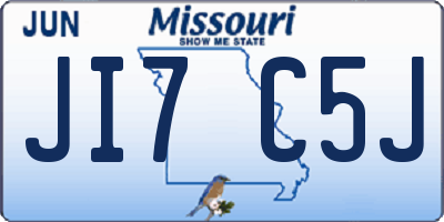 MO license plate JI7C5J