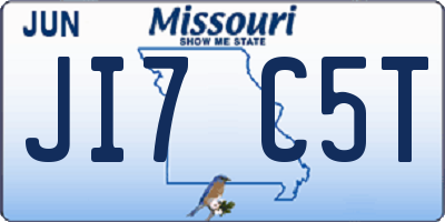 MO license plate JI7C5T
