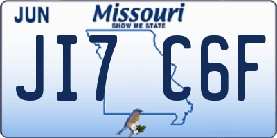 MO license plate JI7C6F