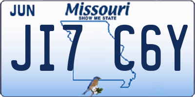 MO license plate JI7C6Y