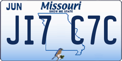 MO license plate JI7C7C