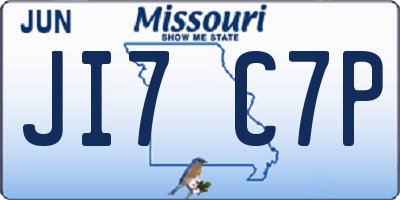 MO license plate JI7C7P