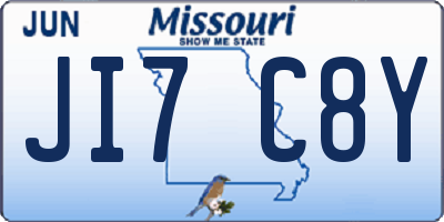 MO license plate JI7C8Y