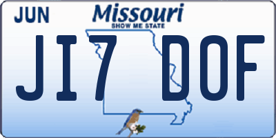 MO license plate JI7D0F