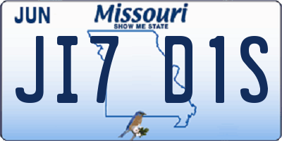 MO license plate JI7D1S