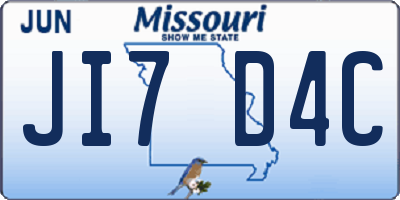MO license plate JI7D4C