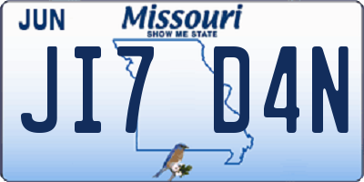 MO license plate JI7D4N