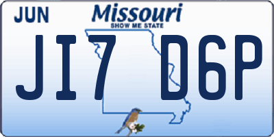 MO license plate JI7D6P